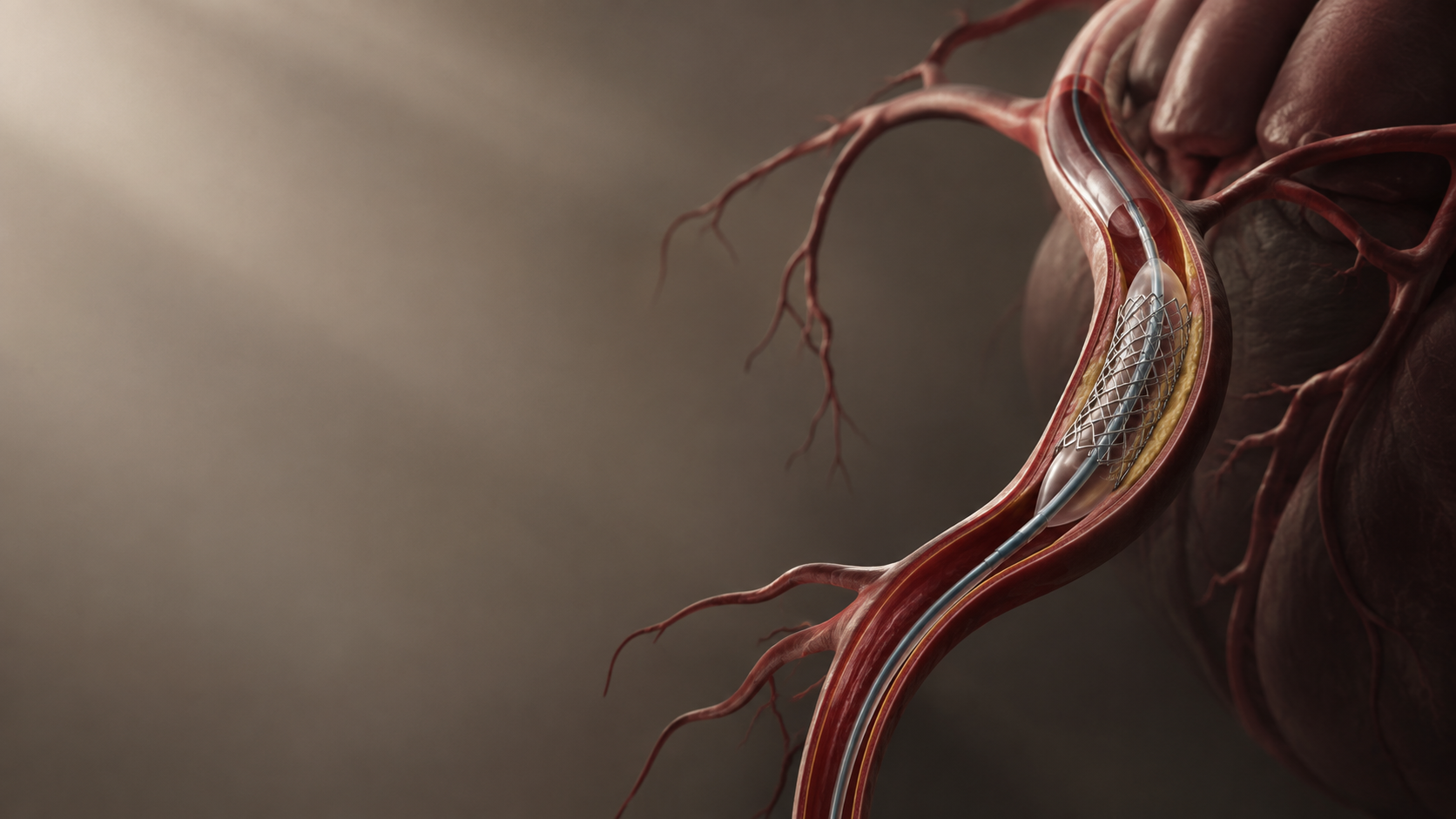 Radial angioplasty and stenting treatment